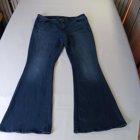 Seven7 Flare Women's Blue Cotton Blend Denim Bootcut Jeans Size 16 (36×32) - Picture 10 of 16